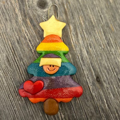 Tis The Season Christmas Ornaments 1 head LGBTQ Rainbow Tree Christmas Ornament