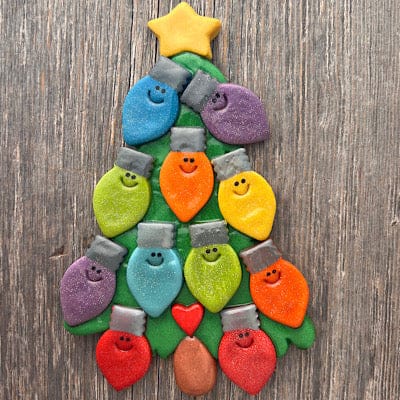 Tis The Season Christmas Ornaments 11 bulbs Christmas Tree with Light Bulbs Ornament