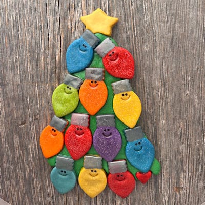 Tis The Season Christmas Ornaments 12 bulbs Christmas Tree with Light Bulbs Ornament