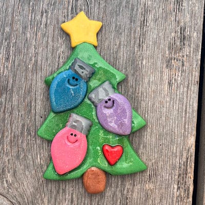 Tis The Season Christmas Ornaments 3 bulbs Christmas Tree with Light Bulbs Ornament