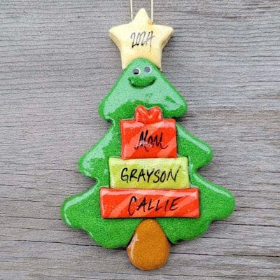 Tis The Season Christmas Ornaments 3 Christmas Tree With Packages Family Ornament