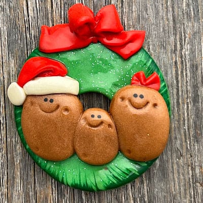 Tis The Season Christmas Ornaments 3 Potatoes Christmas Wreath with Potatoes
