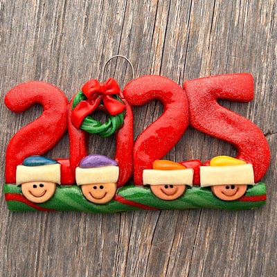 Tis The Season Christmas Ornaments 4 heads 2025 Family Ornament