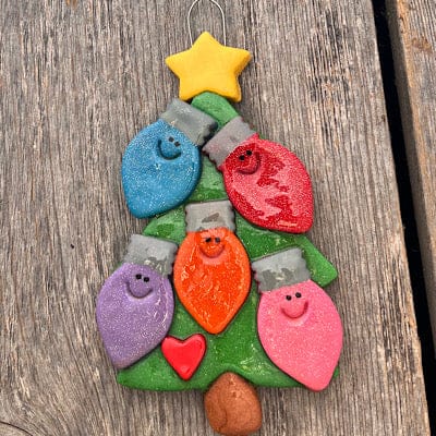 Tis The Season Christmas Ornaments 5 bulbs Christmas Tree with Light Bulbs Ornament