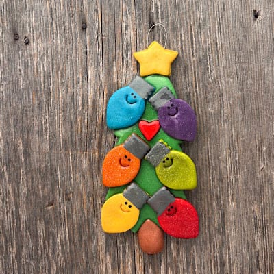 Tis The Season Christmas Ornaments 6 bulbs Christmas Tree with Light Bulbs Ornament