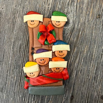 Tis The Season Christmas Ornaments 6 heads Festive Front Door Christmas Ornament