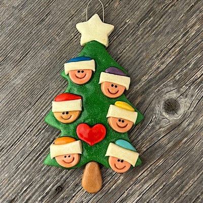 Tis The Season Christmas Ornaments 6 heads Large family Christmas tree with faces Christmas ornament.
