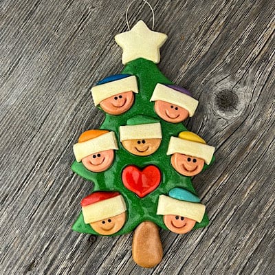 Tis The Season Christmas Ornaments 7 heads Large family Christmas tree with faces Christmas ornament.
