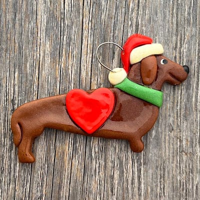 Tis The Season Christmas Ornaments Animals & Pets Brown Dachshund Ornament