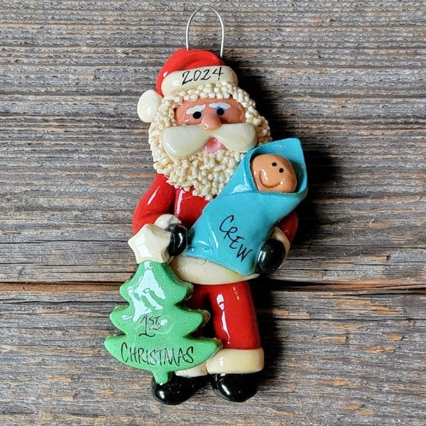 Tis The Season Christmas Ornaments Baby's 1st Christmas with Santa