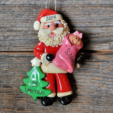 Tis The Season Christmas Ornaments Baby's 1st Christmas with Santa