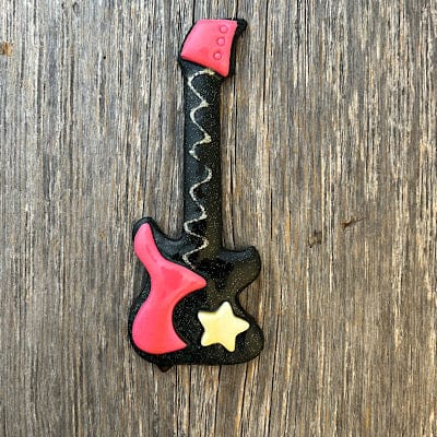Tis The Season Christmas Ornaments Black and pink Electric Guitar