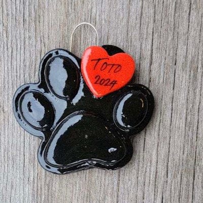 Tis The Season Christmas Ornaments Black Pet Paw Christmas Ornament
