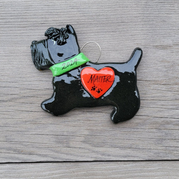 Tis The Season Christmas Ornaments Black Scottie Dog Christmas Ornament