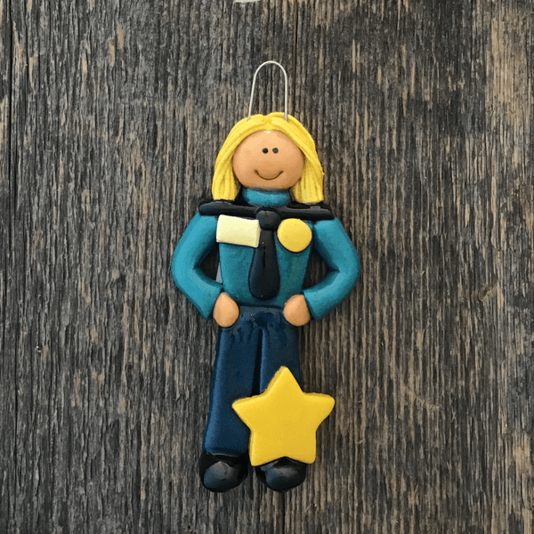 Tis The Season Christmas Ornaments Blond / Female Police Christmas Ornament