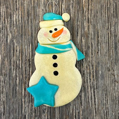 Tis The Season Christmas Ornaments Blue Snowman Ornament