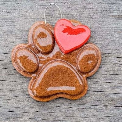 Tis The Season Christmas Ornaments Brown Pet Paw Christmas Ornament