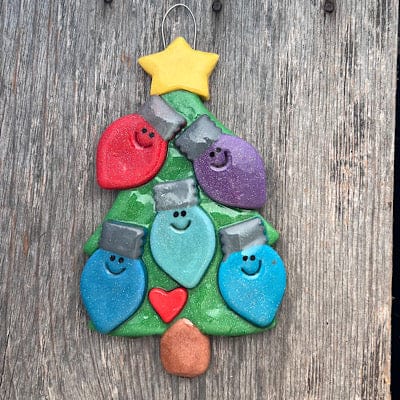 Tis The Season Christmas Ornaments Christmas Tree with Light Bulbs Ornament