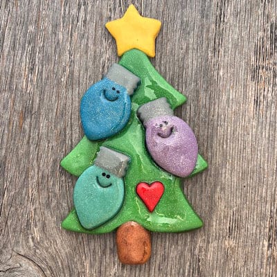 Tis The Season Christmas Ornaments Christmas Tree with Light Bulbs Ornament