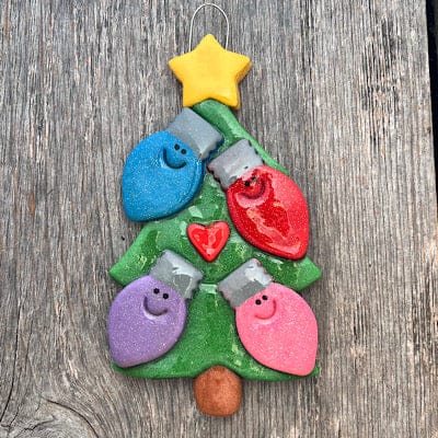 Tis The Season Christmas Ornaments Christmas Tree with Light Bulbs Ornament