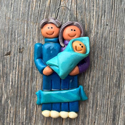 Tis The Season Christmas Ornaments Couple with Newborn Baby Christmas Ornament