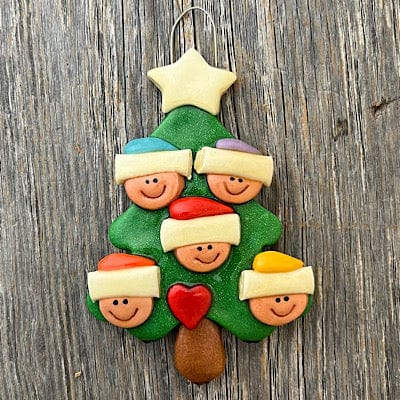Tis The Season Christmas Ornaments Family Christmas Tree with faces