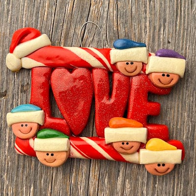 Tis The Season Christmas Ornaments Family of 6 LOVE Family