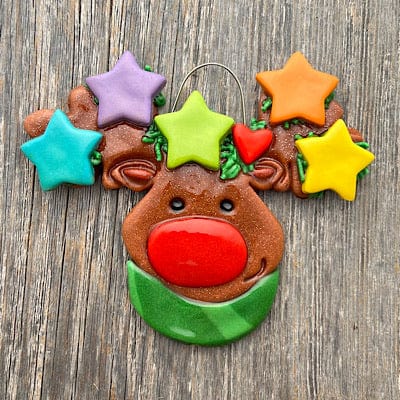 Tis The Season Christmas Ornaments family ornaments 5 Reindeer Stars Ornament