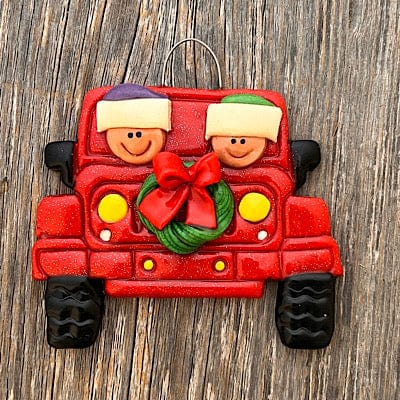 Tis The Season Christmas Ornaments Family Tree Christmas Ornament Couple Holiday Red SUV Christmas Ornament
