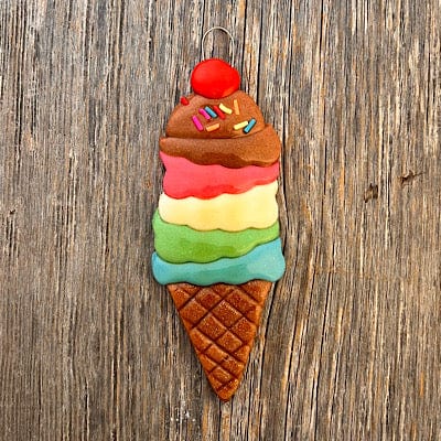 Tis The Season Christmas Ornaments Family Tree Christmas Ornament Five scoops Ice Cream Cone