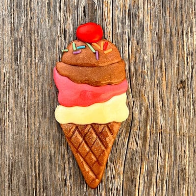 Tis The Season Christmas Ornaments Family Tree Christmas Ornament Three scoops Ice Cream Cone