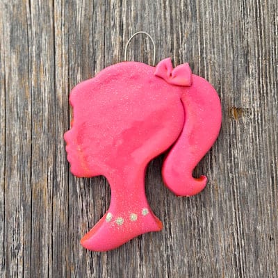 Tis The Season Christmas Ornaments Girl pink silhouette