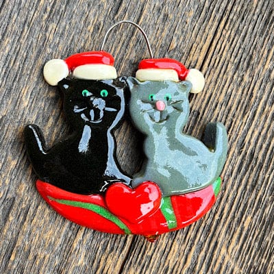 Tis The Season Christmas Ornaments Kitty couple