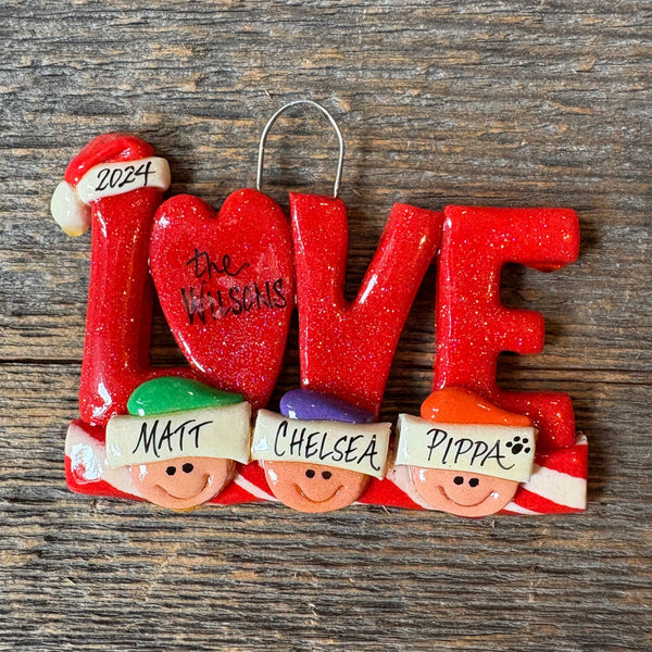 Tis The Season Christmas Ornaments LOVE Family Ornament