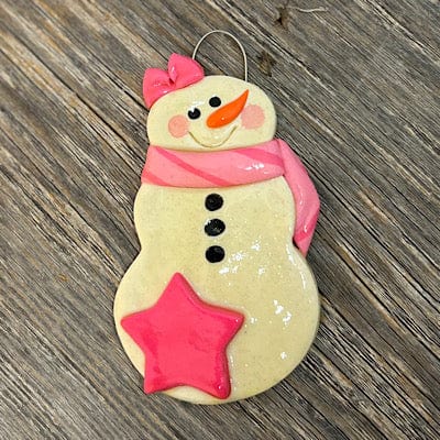 Tis The Season Christmas Ornaments Pink Snowman Ornament