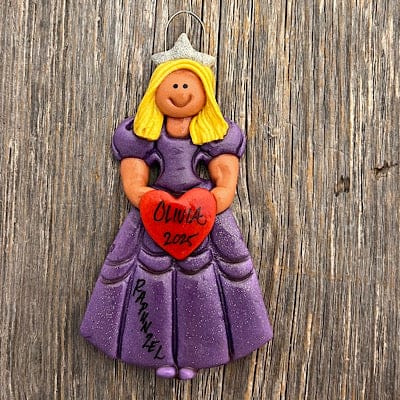 Tis The Season Christmas Ornaments Purple Blonde Hair Princess with crown Christmas Ornament