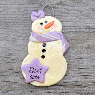 Tis The Season Christmas Ornaments Purple Snowman Ornament