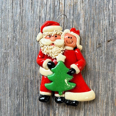 Tis The Season Christmas Ornaments Santa and Mrs. Claus