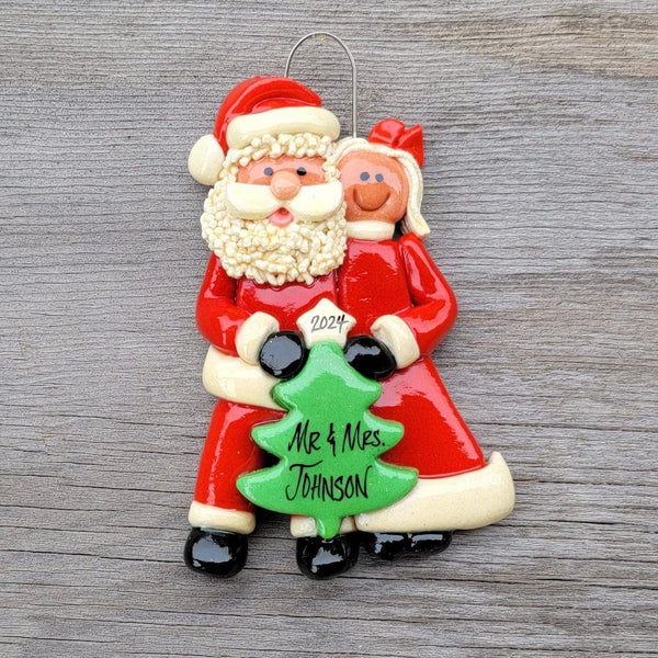 Tis The Season Christmas Ornaments Santa and Mrs. Claus Ornament