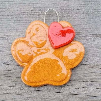 Tis The Season Christmas Ornaments Yellow/Tan Pet Paw Christmas Ornament