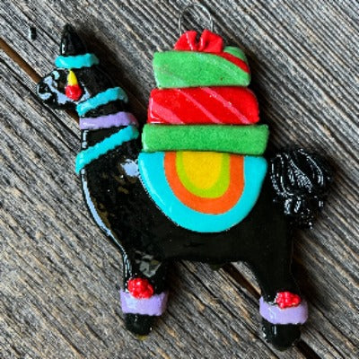Tis The Season Christmas Ornaments 2 Packages / Black Llama Mama Llama with Christmas Gifts
