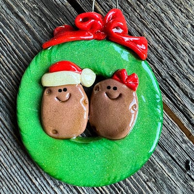 Tis The Season Christmas Ornaments 2 Potatoes Christmas Wreath with Potatoes