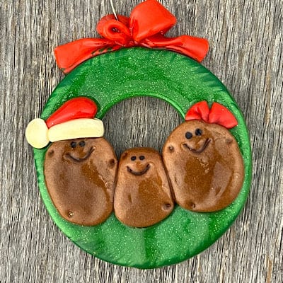 Tis The Season Christmas Ornaments 3 Potatoes Christmas Wreath with Potatoes