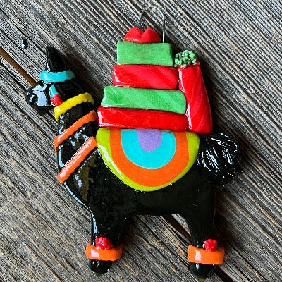 Tis The Season Christmas Ornaments 5 Packages / Black Llama Mama Llama with Christmas Gifts