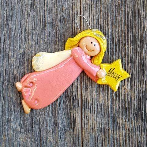 Tis The Season Christmas Ornaments Angel Ornament Pink / Blonde Flying Angel Christmas Ornament