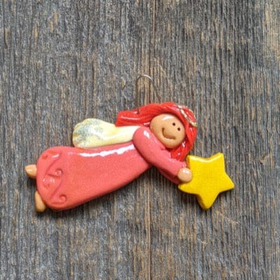 Tis The Season Christmas Ornaments Angel Ornament Pink / Red Flying Angel, Girl, Christmas Ornament