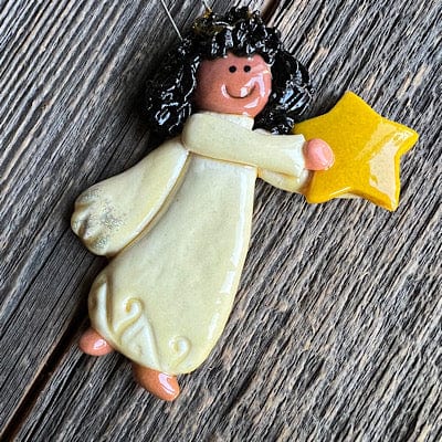 Tis The Season Christmas Ornaments Angel Ornament White / AA Black Flying Angel, Girl, Christmas Ornament