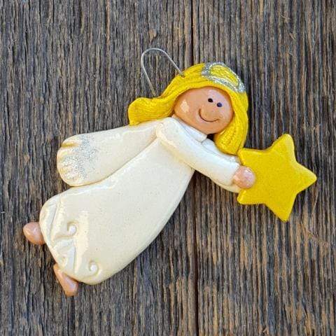 Tis The Season Christmas Ornaments Angel Ornament White / Blonde Flying Angel Christmas Ornament
