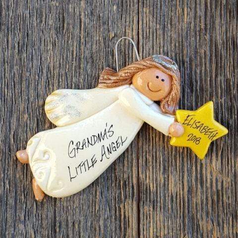 Tis The Season Christmas Ornaments Angel Ornament White / Brown Flying Angel Christmas Ornament