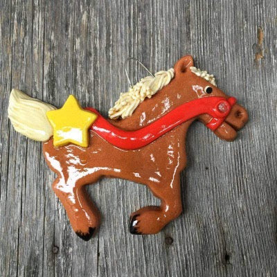 Tis The Season Christmas Ornaments Animals & Pets Brown Horse, White Mane Horse Ornament